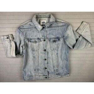 Old Navy Size M Womens Denim Jean Jacket Bomber Light Wash Cotton